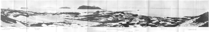 Plate I⁠—A Summer View Over Cape Evans And McMurdo Sound From The Ramp⁠—Emery Walker Ltd., Collotypers.